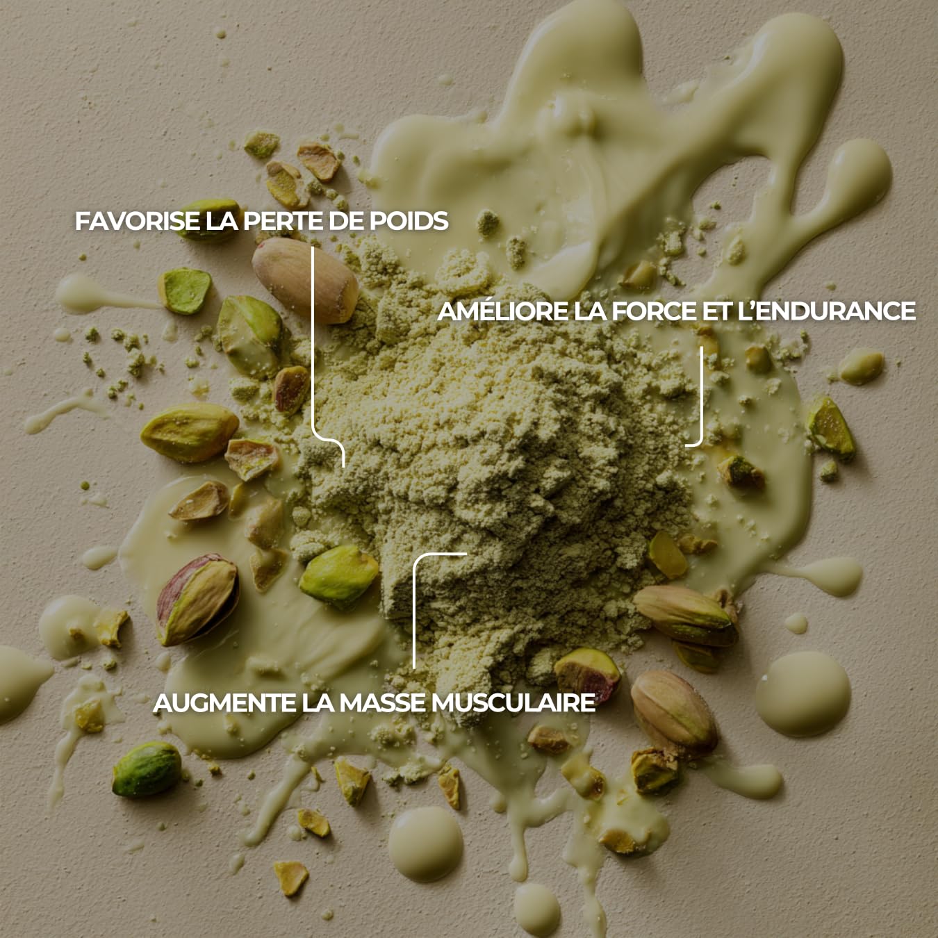 Whey Protéine Pistache Onctueux – Muscles et Récupération – Fabriqué en France