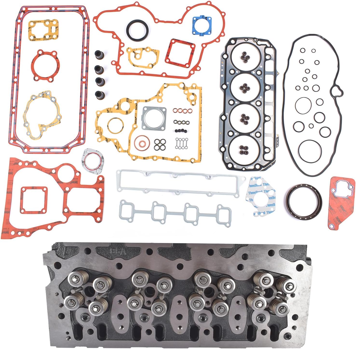 4TNV98 4TNV98T Engine Cylinder Head & Gasket Kit Replacement for Yanmar Excavator Parts