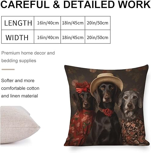 Miniatura 9 de Fundas de almohada de tres perros de laboratorio negros con sombreros de Navidad, fundas de almohada de 16 x 16 pulgadas, fundas de almohada de