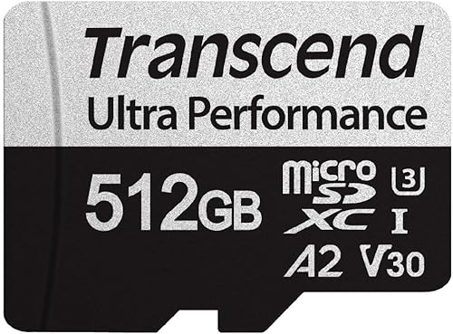 Transcend Tarjeta micro SD microSDXC A2 V30 de 512 GB, hasta 160 MBs, para Nintendo Switch, GoPro, Steam Deck, ROG Ally, MSI Claw, DJI, Insta360,
