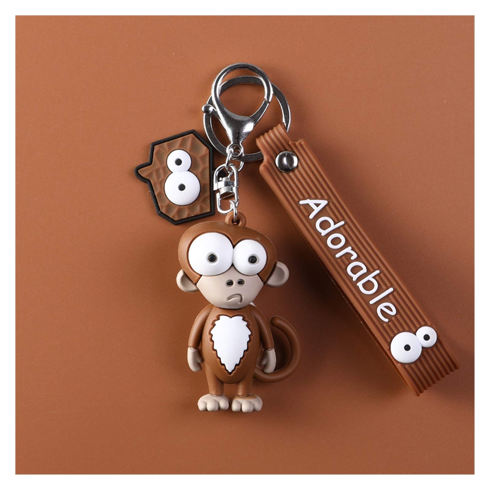 Amazon.co.jp: キーホルダー かわいい大きな目モンキーキーホルダー