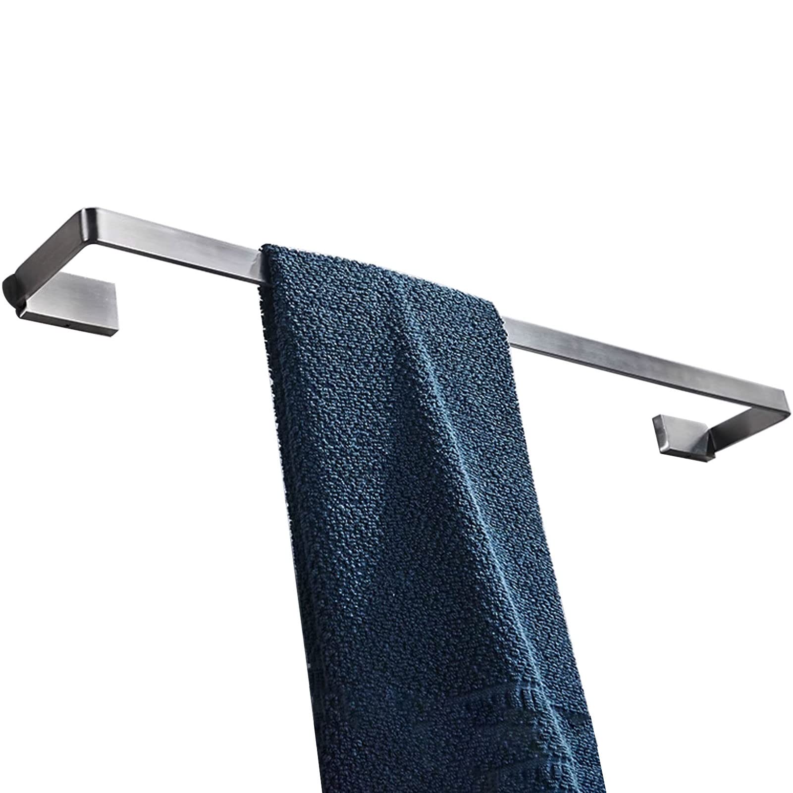 LMYSXAOZ 304 Stainless Steel Towel Bar Rail,Square Base Holder Rack,Single Rod for Bathroom Hardware and Kitchen,40cm-80cm,Brushed Silver Finish (Size : 80cm)