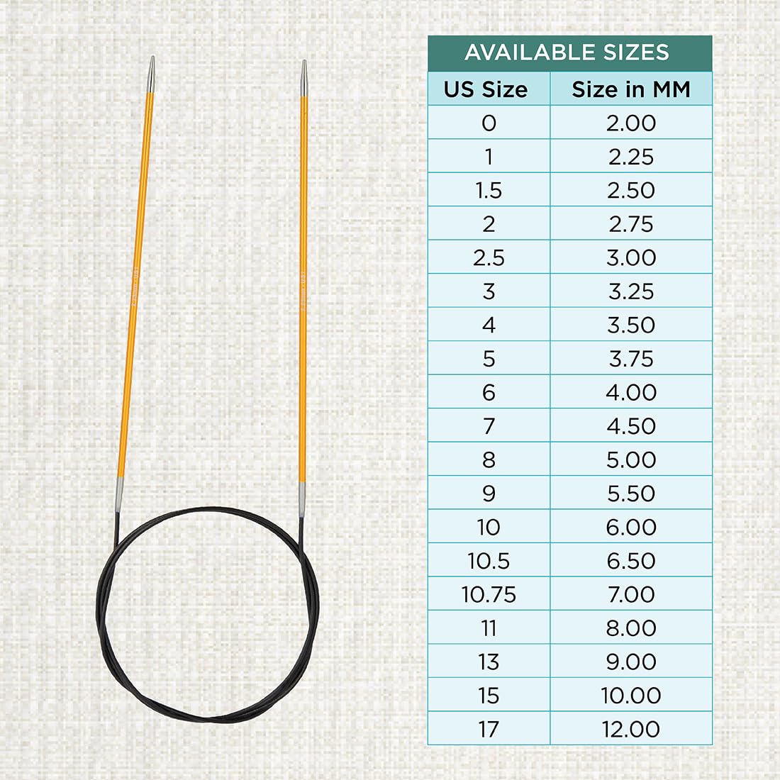 Ferri Da Maglia Circolari KnitPro Zing - 100 Cm X 10,00 Mm In Alluminio | Colorati Con Punte Argentate