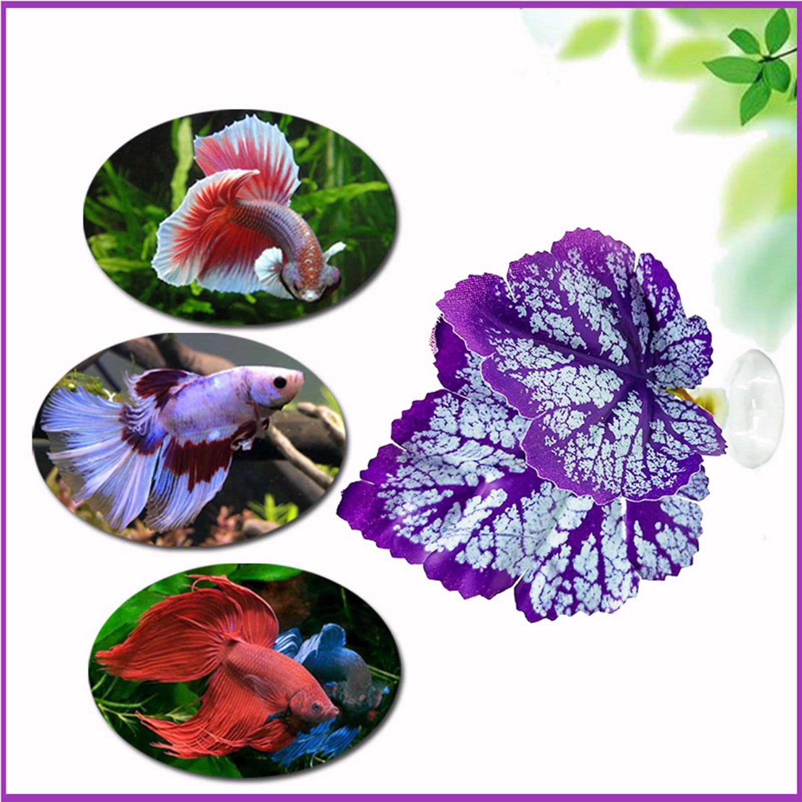 XIAOXIAOYU Feuille de Repos pour Poisson Betta, Coussinet de Feuilles de Poisson Betta,Feuille de Betta légère | Coussinet de Feuilles de Flexible et sûr, pour Aquarium de Poissons Betta, Aquarium,