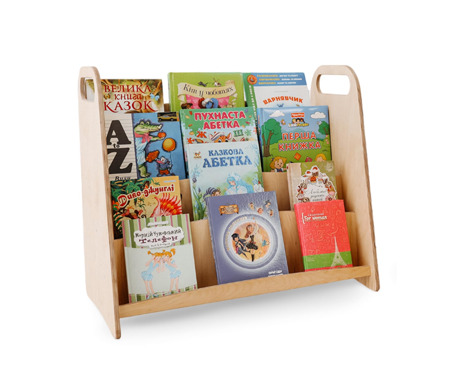 Estantería Organizadora de Madera y Almacenamiento de Juguetes para Niños - Librero de Madera y Soporte para Juguetes para la Habitación de los Niños - Estante Expositor Montessori para Niños