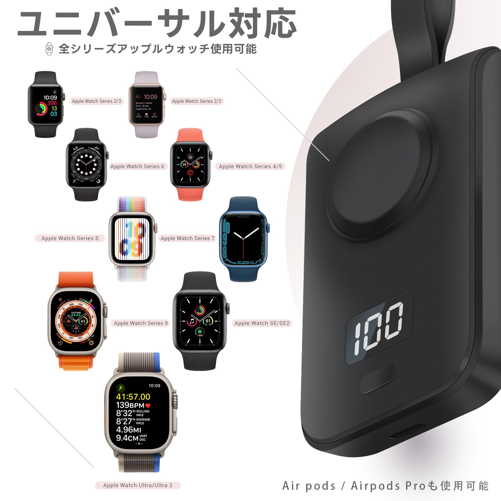 Amazon | Apple Watch充電器 モバイルバッテリー ワイヤレス充電 