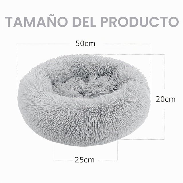 Foto 2 de 8 de Cozywind Cama para Perros y Gatos,Mascotas Calentito Cojín Redondo Suave de Felpa (50cm, Gris Claro)