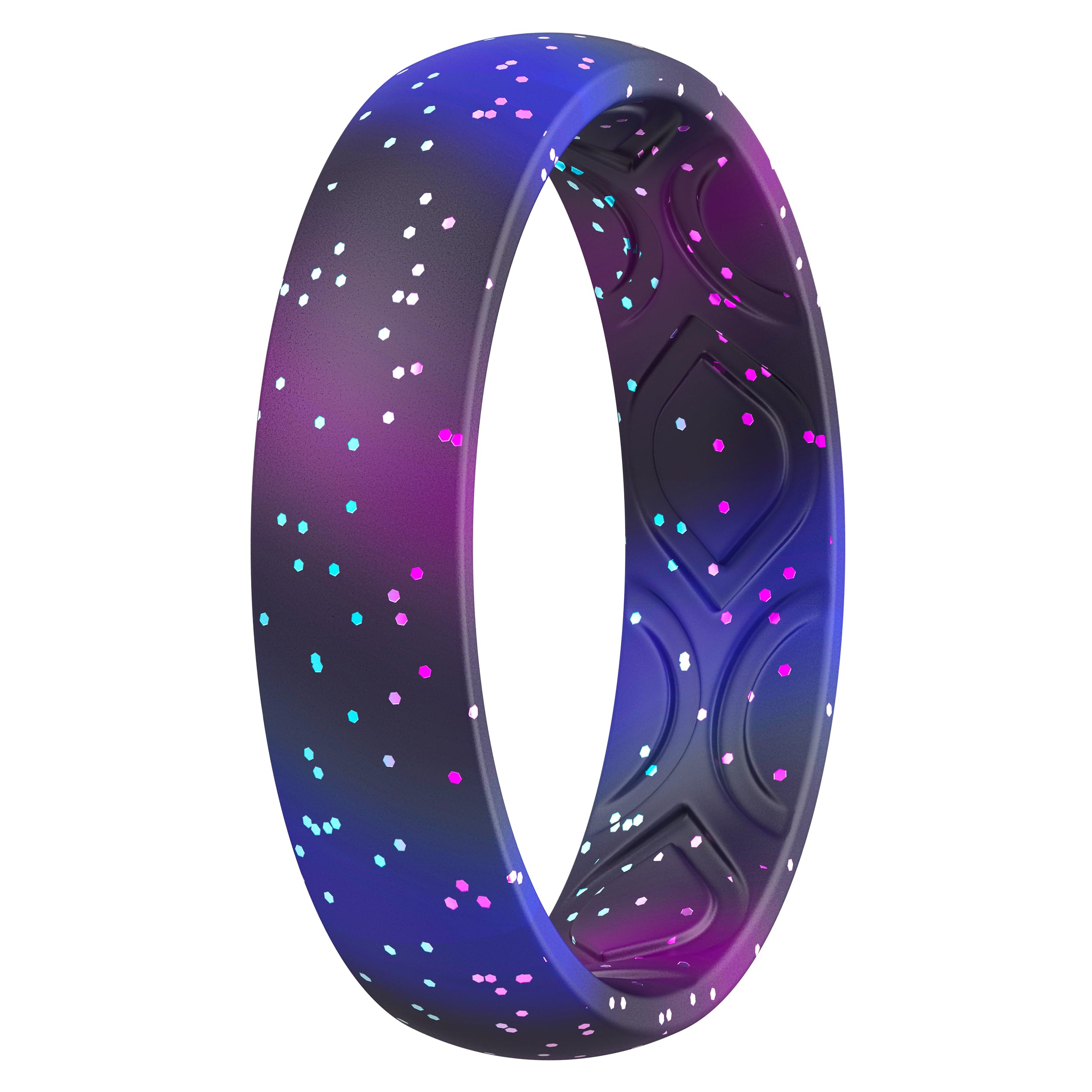 ThunderFit Women Breathable Air Grooves Silicone Wedding Bands Promise Rings 5.5mm Wide 1.8mm Thick - 1/4/8/12 Variety Multipack