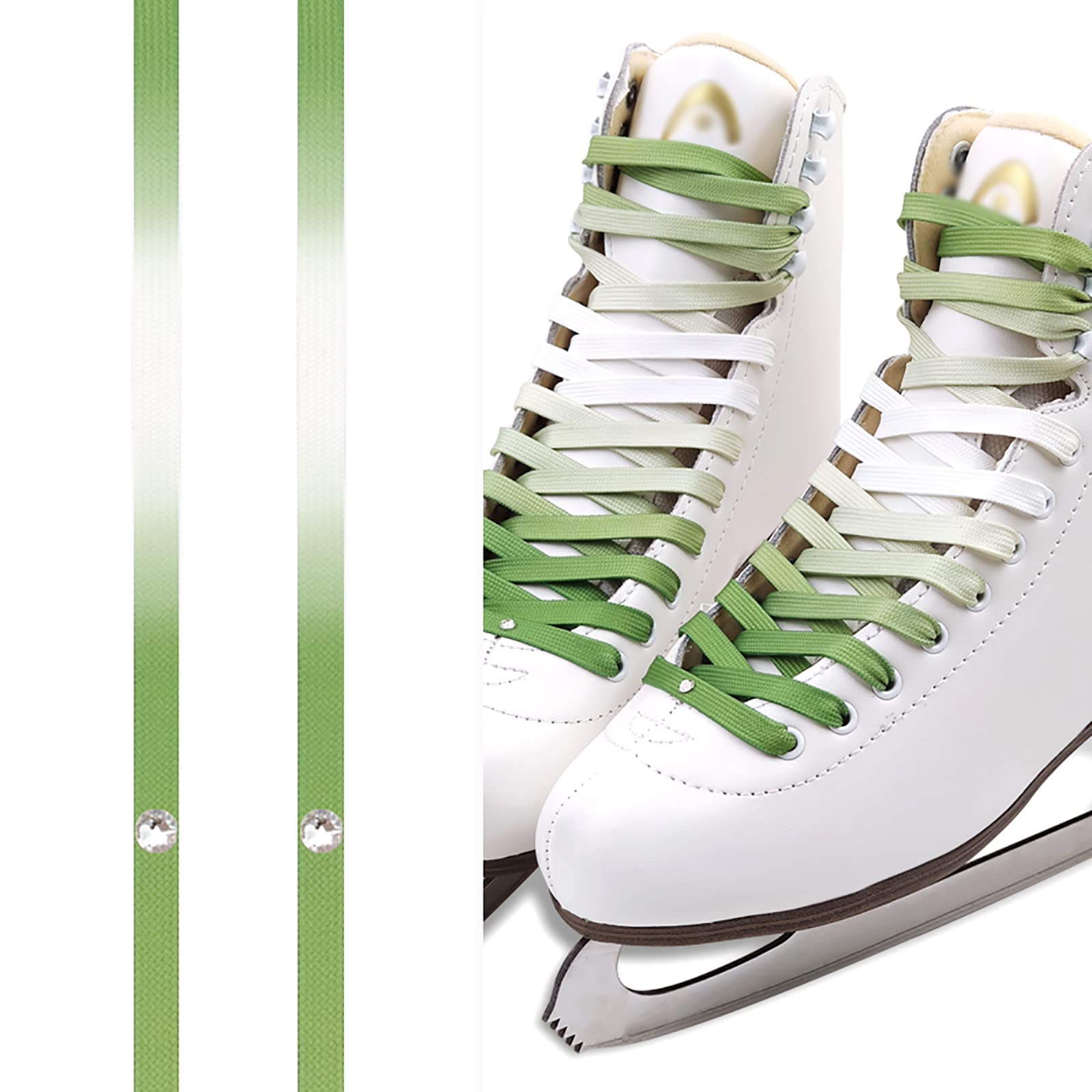 Lacets pour Baskets 2 Paires de Lacets de Patins de Hockey, Lacets for Patins de Hockey et de Glace, Lacets de Patins à roulettes de Hockey sur Glace, Polyester/Coton.