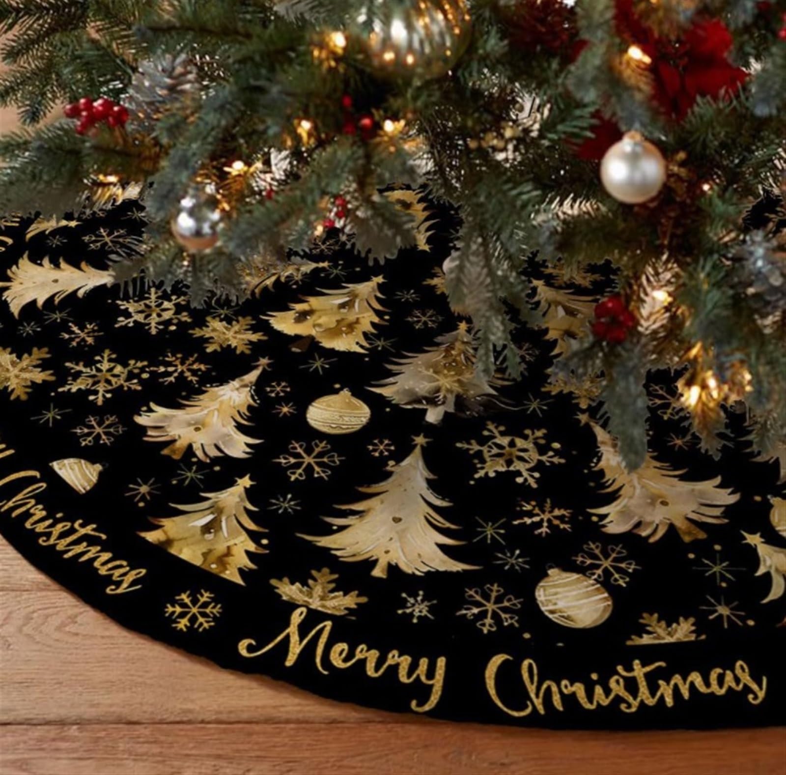 Gonna per Albero di Natale, Tappetino For Albero Di Natale Da 47 Pollici For Le Decorazioni Del'albero Di Natale Della Stanza Delle Vacanze Invernali Decorazione Natalizia