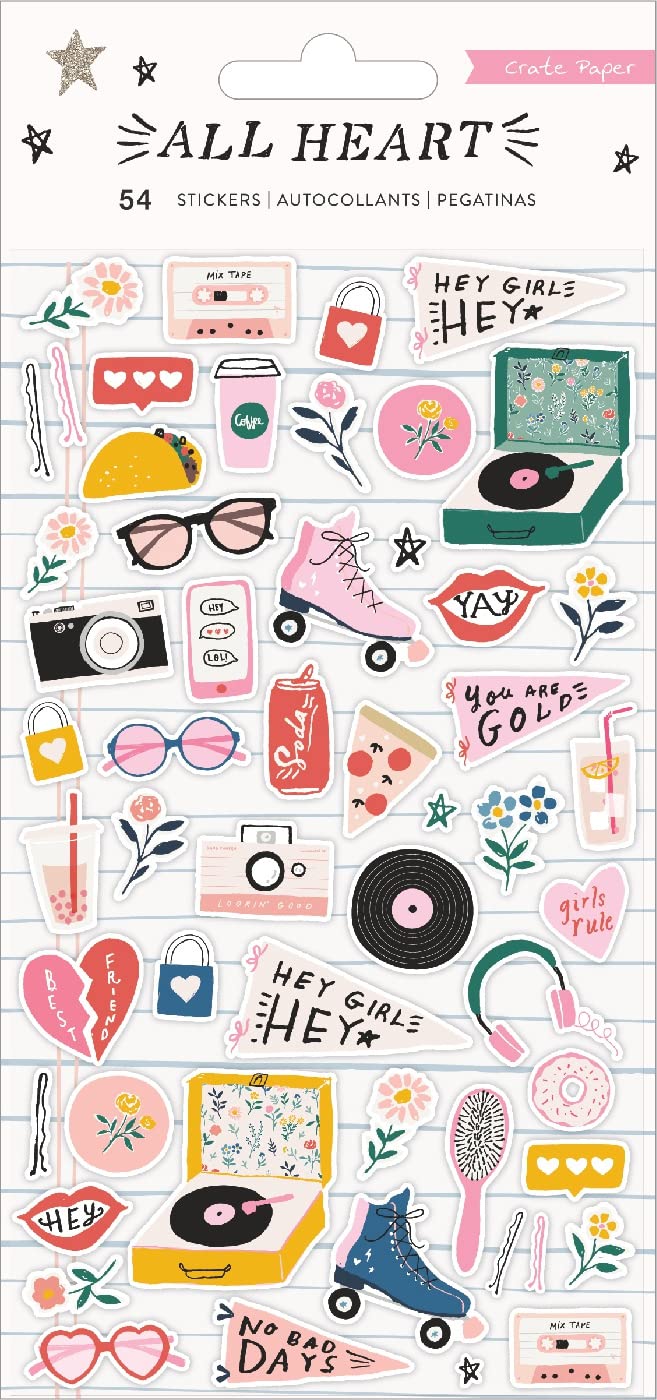 All Heart Puffy Stickers 54/Pkg