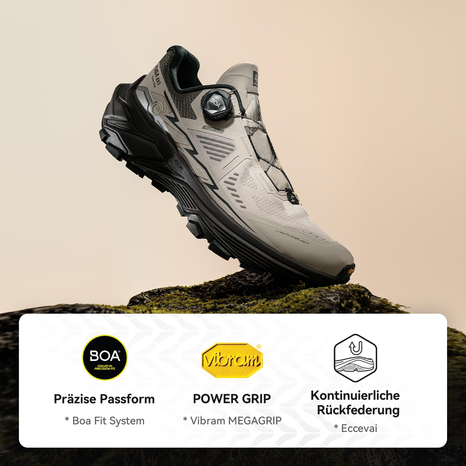 KAILAS FUGA EX 3 BOA Chaussures de course légères antidérapantes respirantes pour homme