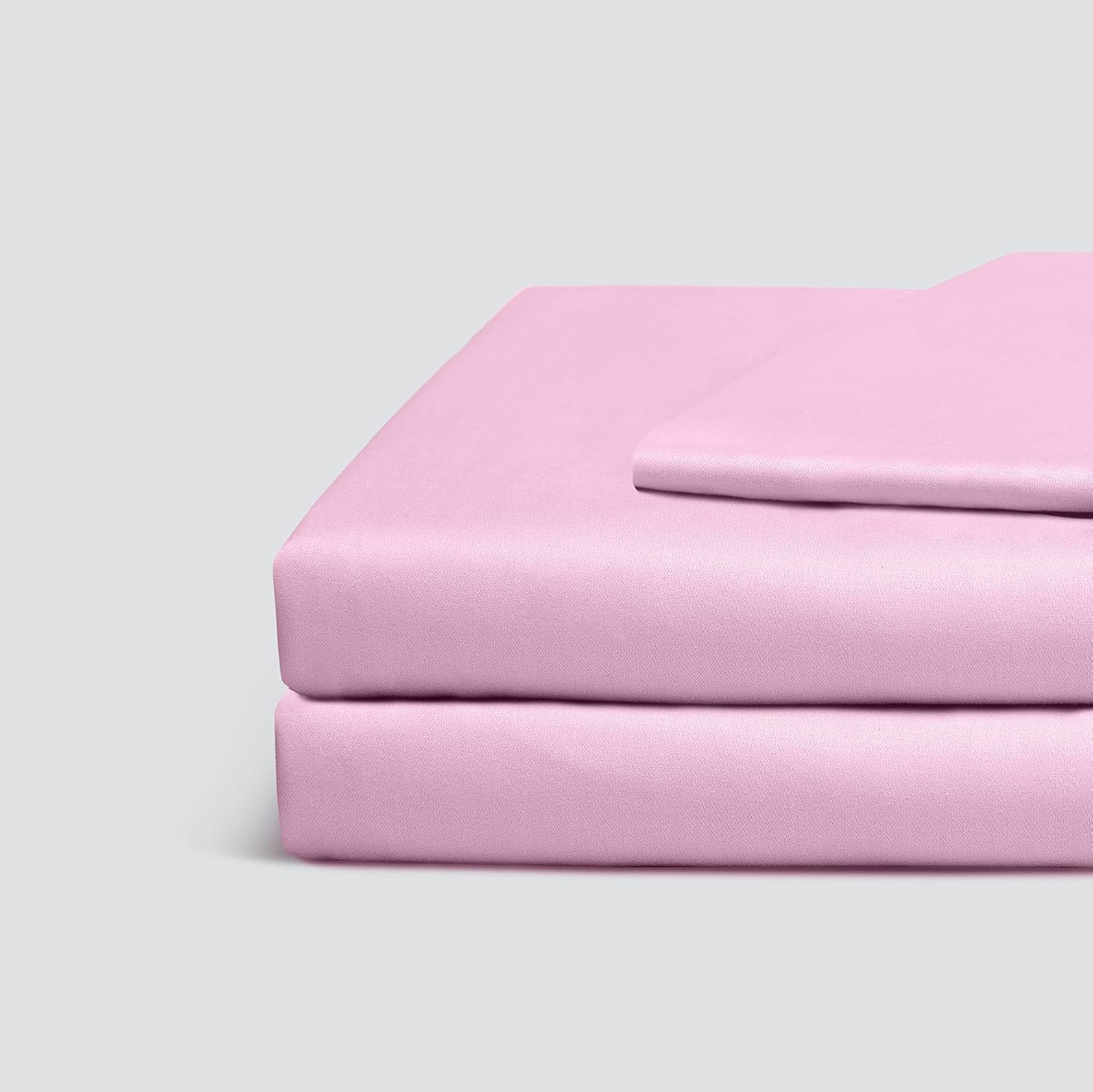 Everspread 300 Thread Count Cotton Bed Sheets (3 Piece Sheet Set) - Twin Size, Blush Pink. 100% Natural Long Staple Cotton Bedding, Ultra-Soft & Silky Sateen Weave. Fits Mattress up to 16 inches
