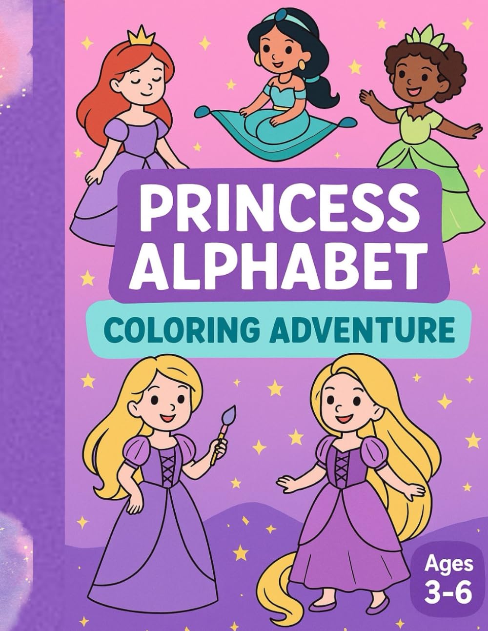 Princess Alphabet Coloring Adventure: Learn the ABCs with magical princesses and fun coloring.