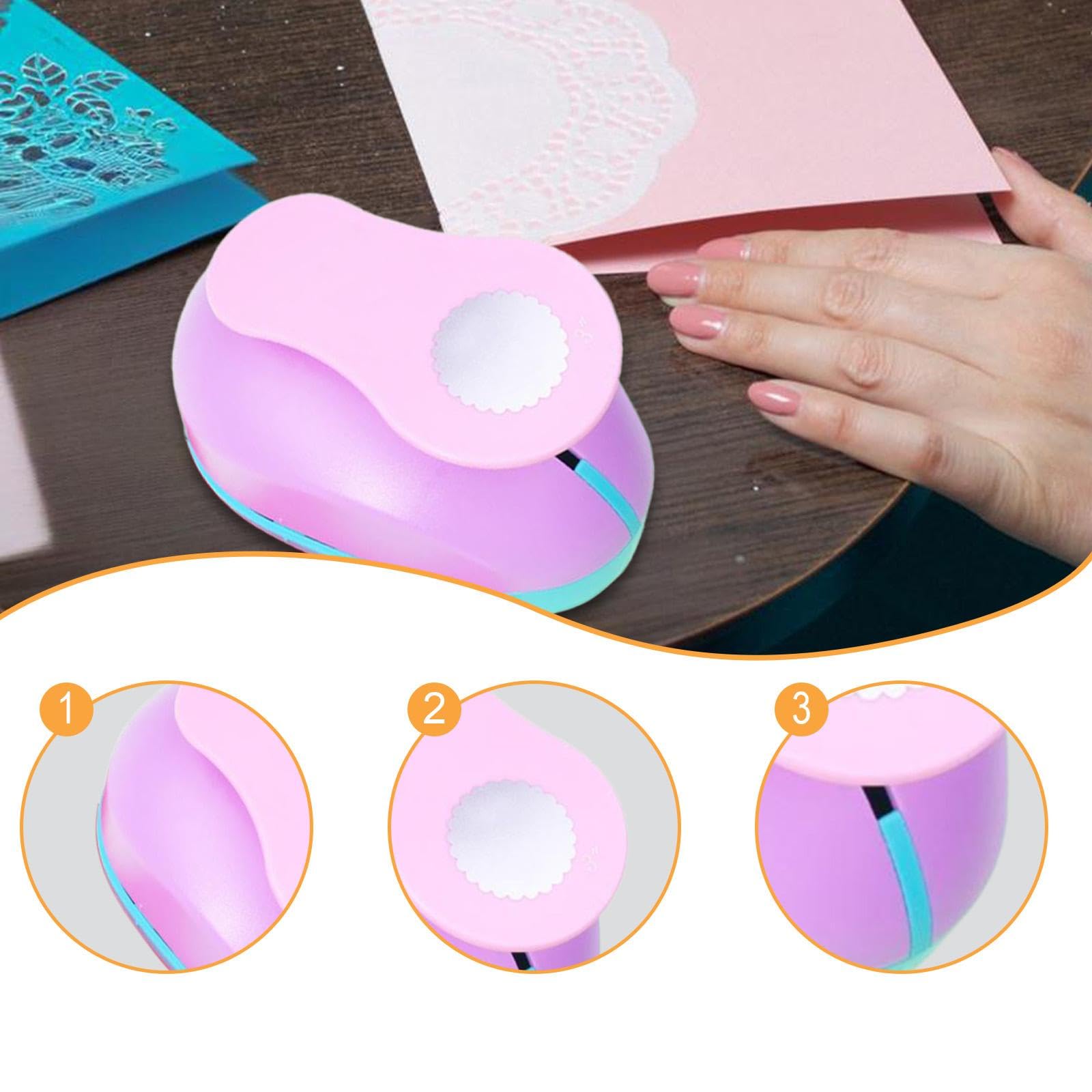 Perforatrice Manuelle Décorative en PP avec Tige Ergonomique, Idéale pour La Découpe de Cercles Ondulés et La Réalisation D'enveloppes Cadeaux, 3 Pouces