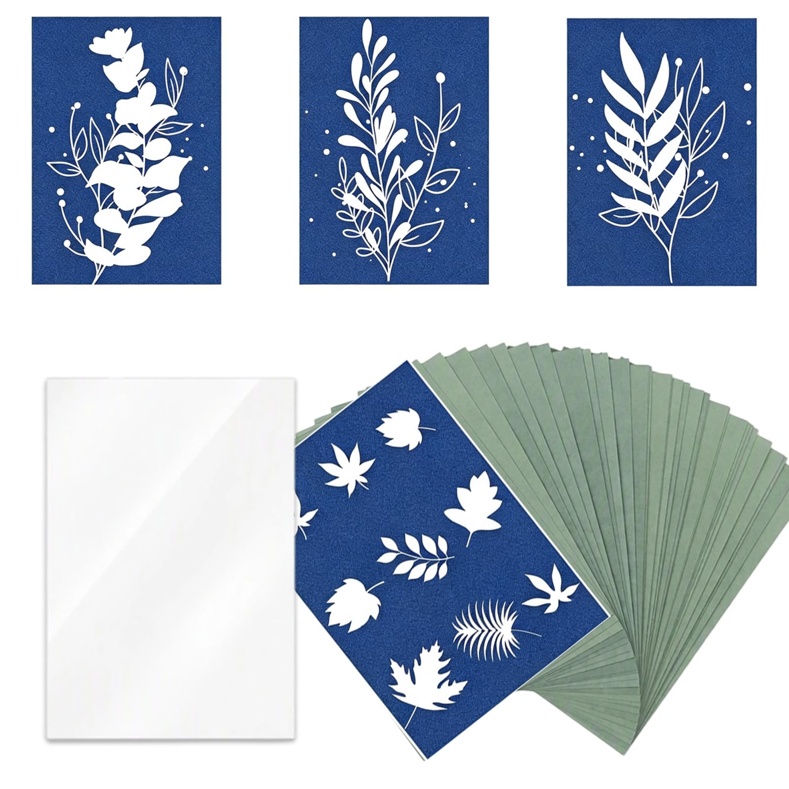 Elovara 32PCS High Sensitive Cyanotype Paper A5 with Acrylic Panel