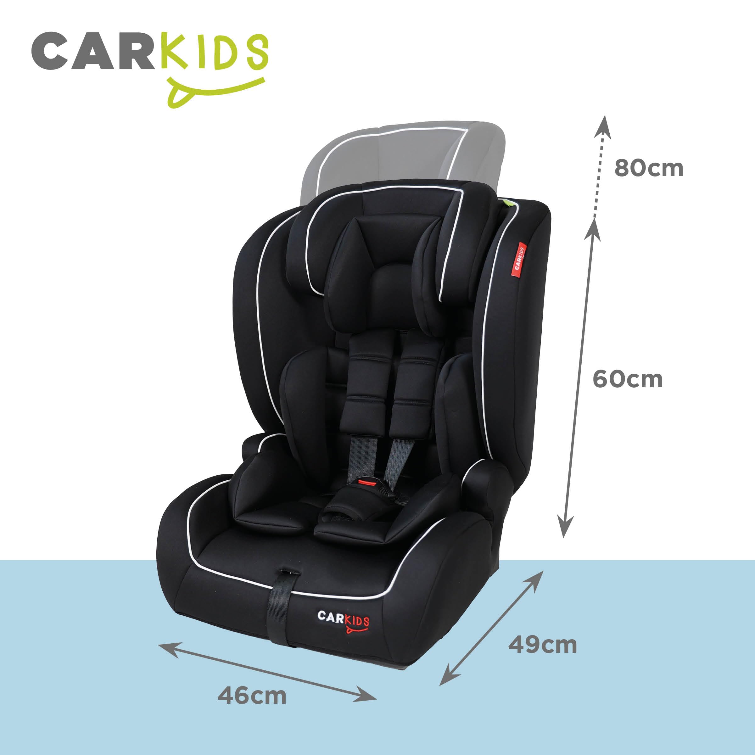 Carkids I-Size Autositz Jessie 76-150cm Isofix Schwartz/Weiß