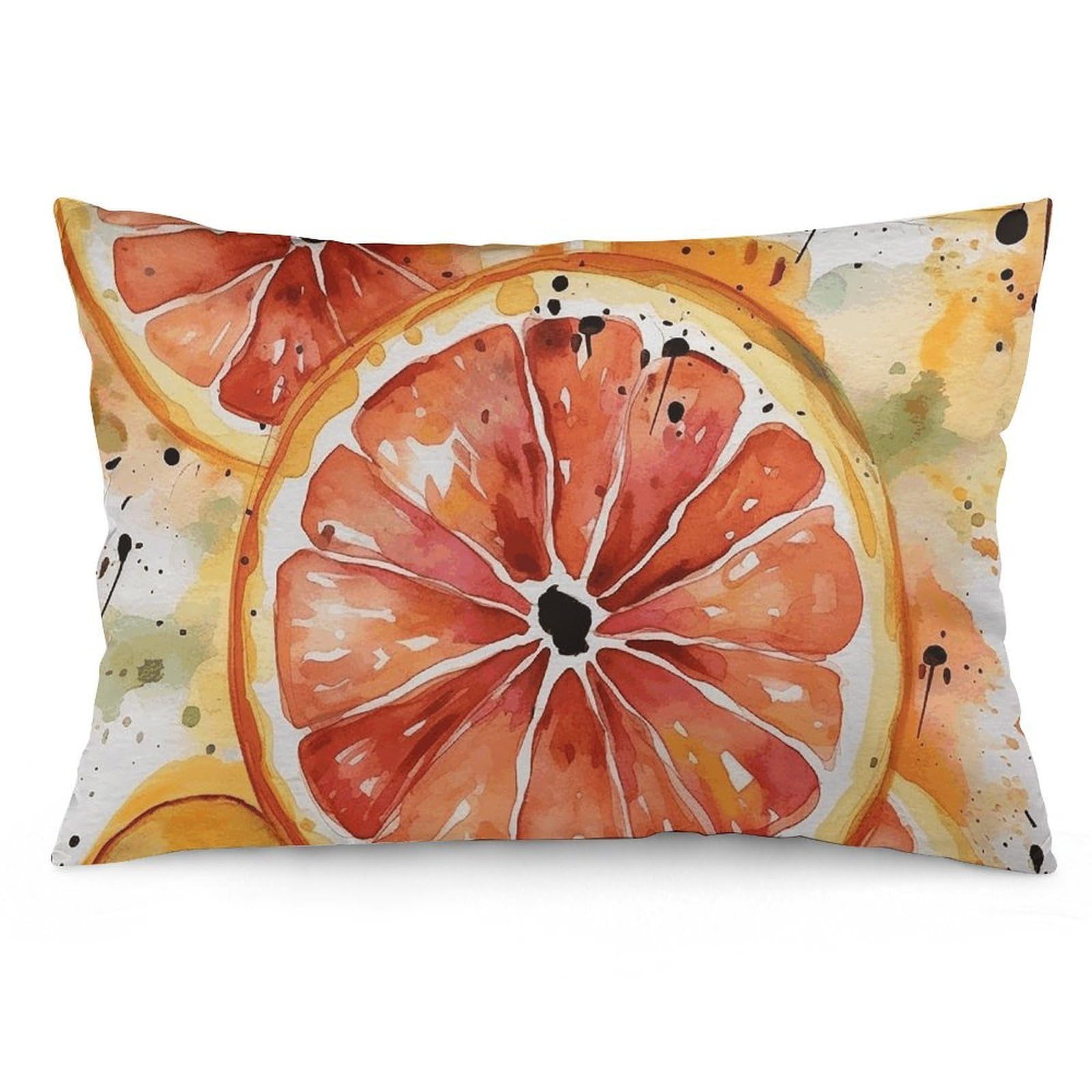 2 Pack Pillow Cases for Hair and Skin, Soft Breathable Pillow Case Covers with Hidden Zipper, Watercolor Orange Slice Pillowcase 12 "x20 Pillow Covers for Sleeping Gift