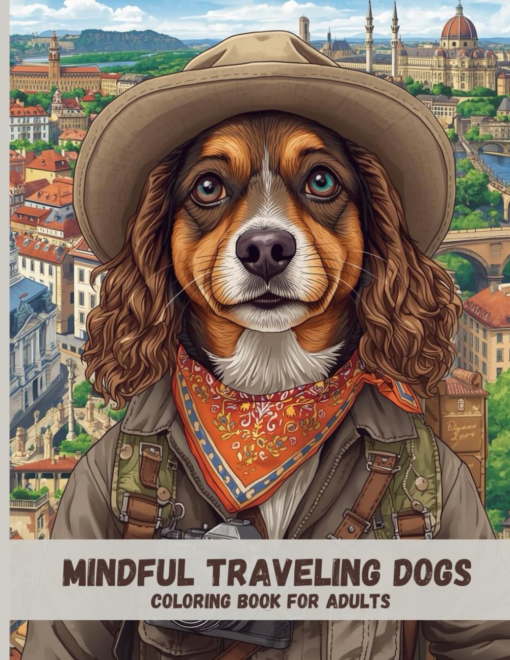 Mindful Traveling Dogs: Peaceful Adult Coloring Pages Inspired by Slow Travel Around the World