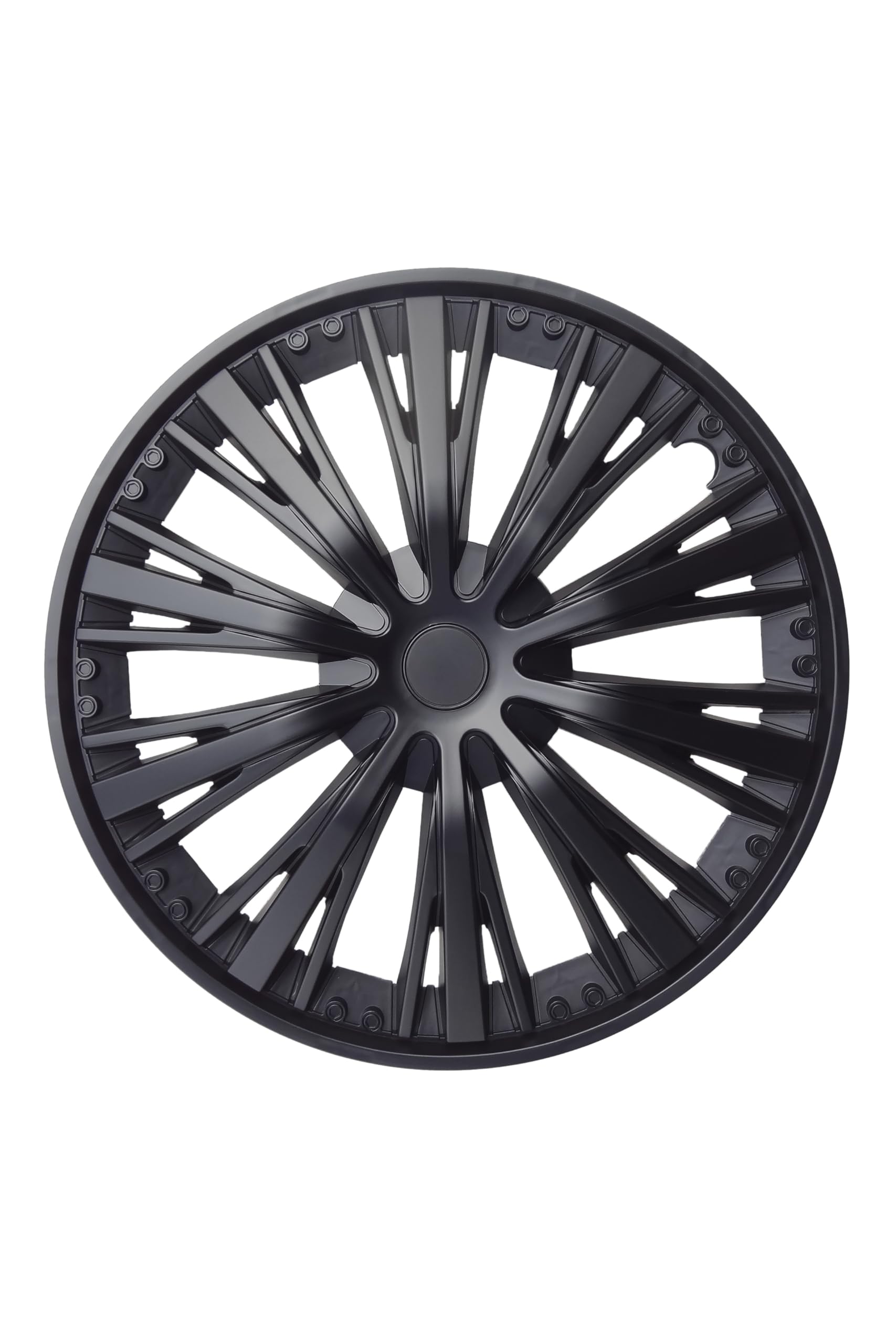 Copricerchi 16" Pulse Nero, Set di 4 Unità, Universali, ABS ad Alto Impatto, Fissaggio a Pressione, Design Moderno e Ventilazione Ottimizzata