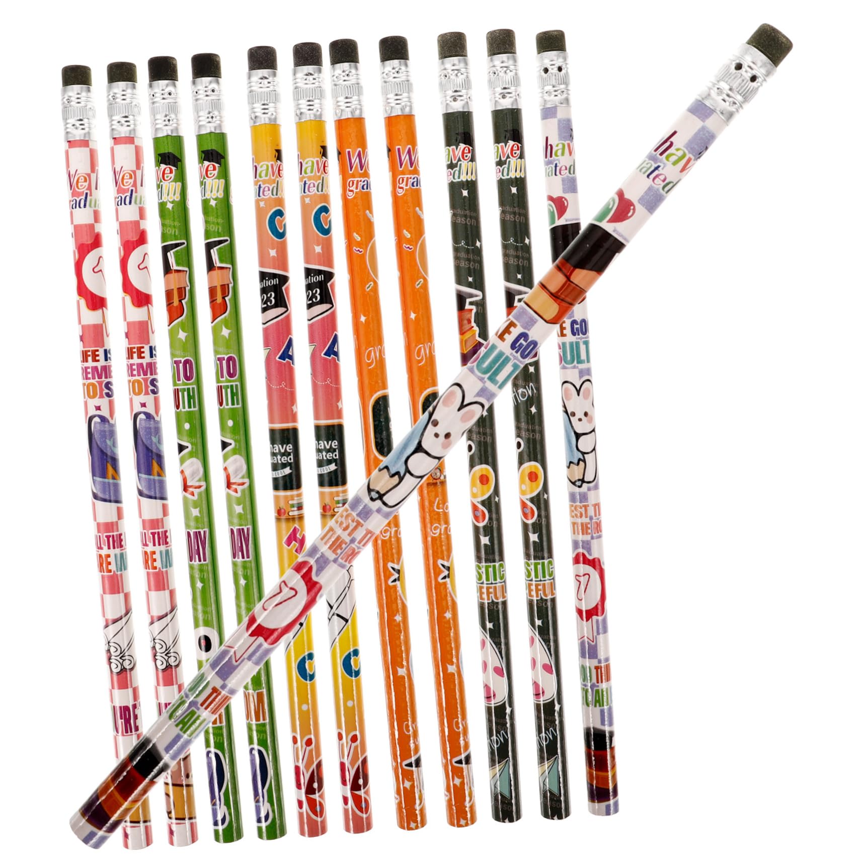 Toyvian 12 Borradores Para Niños Lápices De Graduación Lápices De Fiesta De Graduación Lápices De Dibujo Para Niños Lápiz Portátil Para Niños Suministros De Graduación Con Borrador Lápiz
