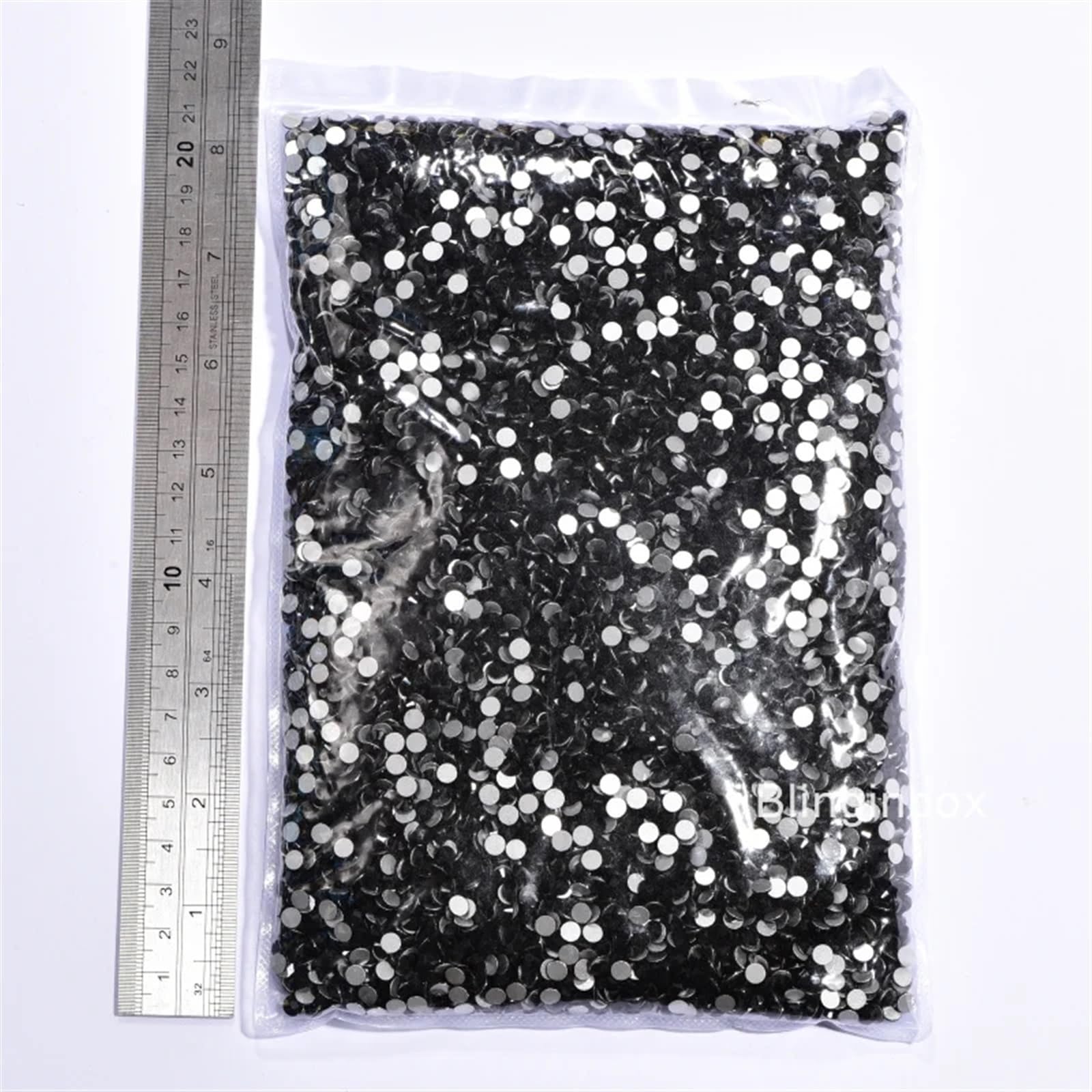 Strass Hotfix piatti per nail art, Strass Non Termoadesivi Neri Misure Multiple 14400pz(Ss16-14400pcs)