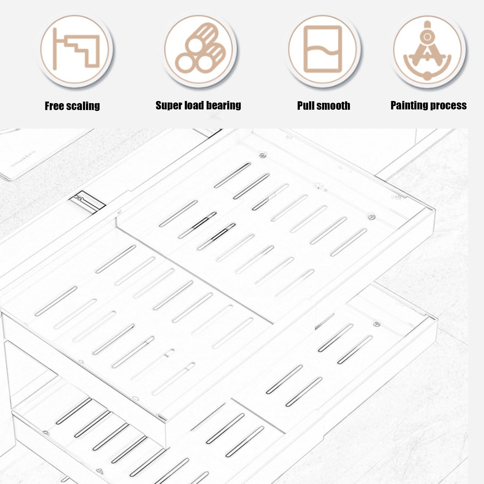 Organizador Bajo Fregadero Almacenamiento Retráctil Multifuncional | Estantes Deslizantes Extraíbles Bajo Fregadero Para Cocina Baño Despensa Armario Estante Organizador