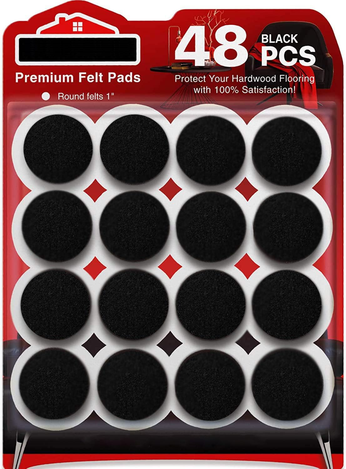 Ahamo 48 PCS Silicone Chair Leg Floor Protectors - Anti-Slip Furniture Leg Caps (25mm x 4mm) | Noise-Reducing Buffer for Furniture Legs | Table/Chair Rubber Leg Caps (Black)-image-42