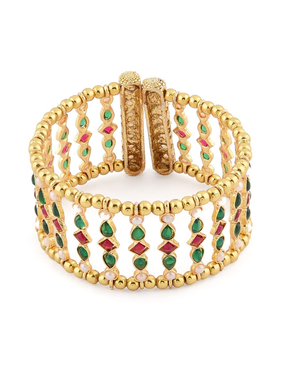 See full amazon price history chart for ZAVERI PEARLS Green & Pink Kundan Embellished Traditional Cuff Bracelet For Women-ZPFK11437 ZAVERI PEARLS Green & Pink Kundan Embellished Traditional Cuff Bracelet For Women-ZPFK11437 (B09MN69V7B) Amazon Price History, Amazon Price Tracker