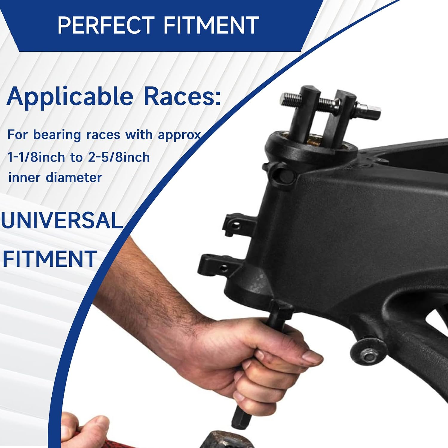 Bearing Race Removal Tool, Steering Neck Bearing Race Remover Universal for 1‑1/8in to 2‑5/8in(2.86cm to 6.67cm) ID Races