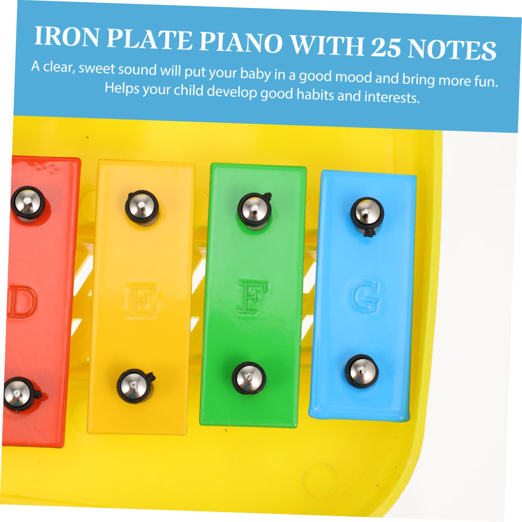 Metallofono a 25 Note in Lamiera di Ferro, Set 1 Pezzo, Blu per Bambini | Metallofono Note, Strumento Orff, Suono Chiaro, Delicato sulla Pelle, Gioco Educativo per Apprendimento Musicale