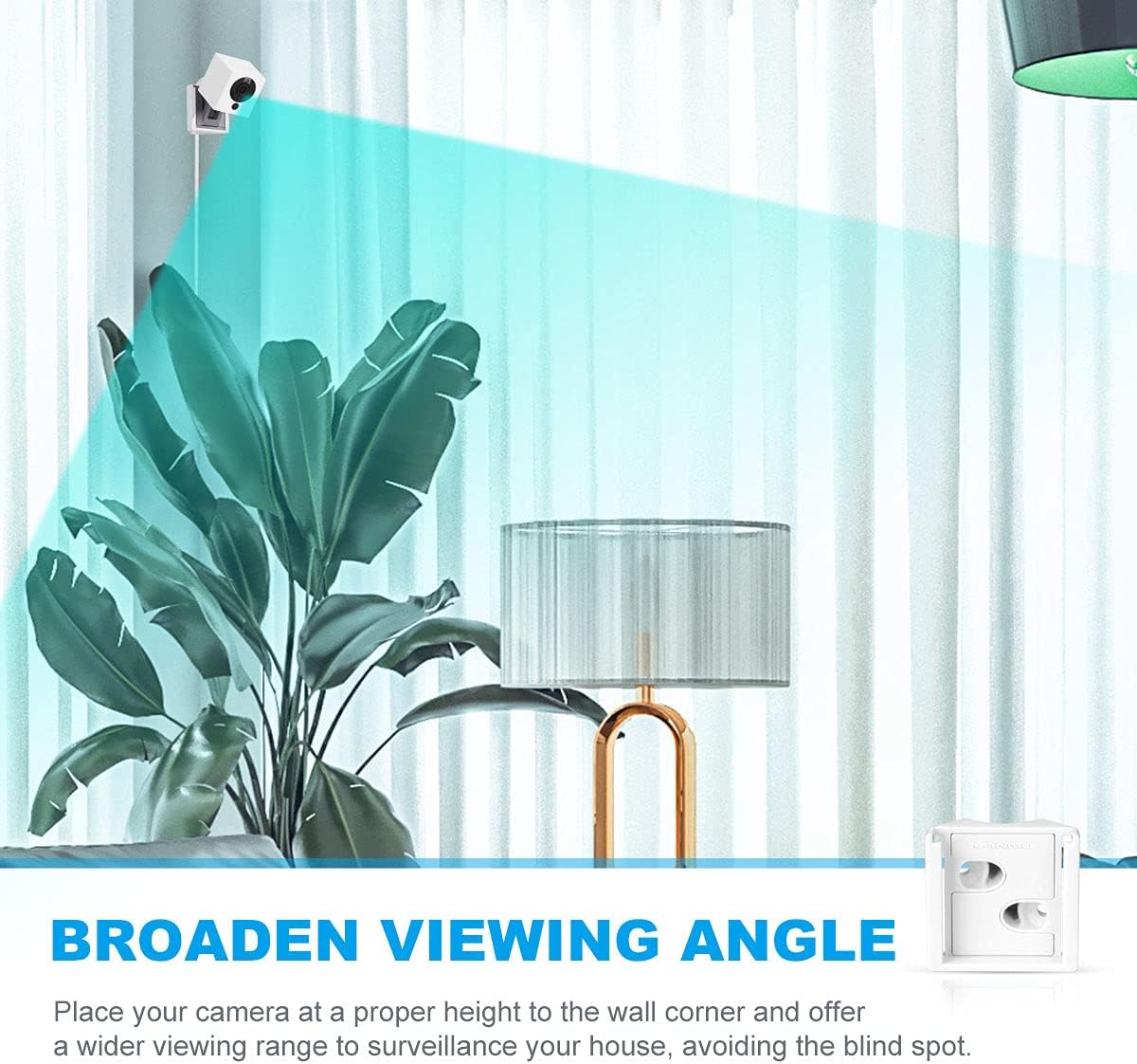 LANMU Corner Wall Mount Comaptible with Wyze Cam V2, Indoor Right Angle Mount, Wider Viewing Angle for Home Security(Camera is not Included)