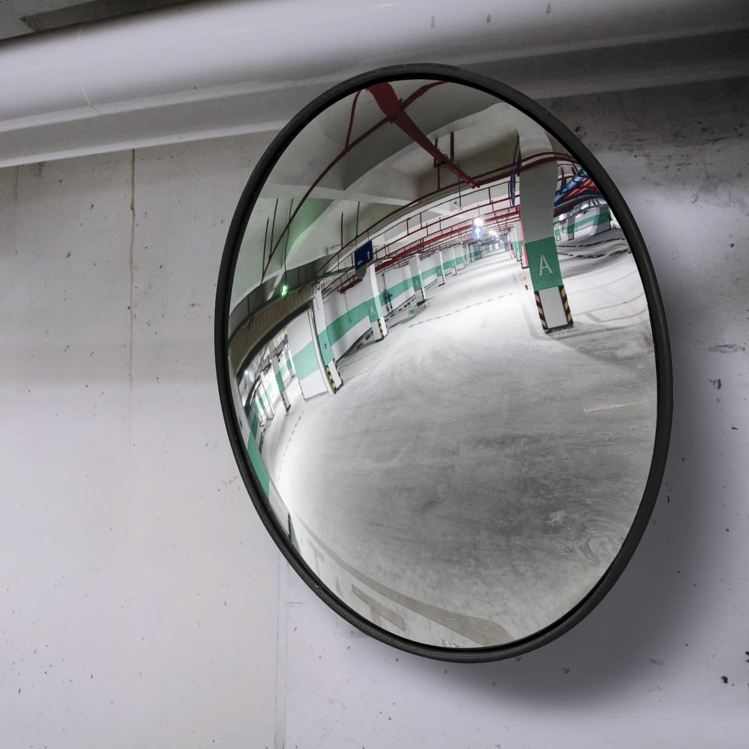 1 opakowanie 61 cm czarne wypukłe lusterka bezpieczeństwa, na skrzyżowanie drogowe, narożniki, parking, sklepy detaliczne, magazyny, wnętrze, na zewnątrz