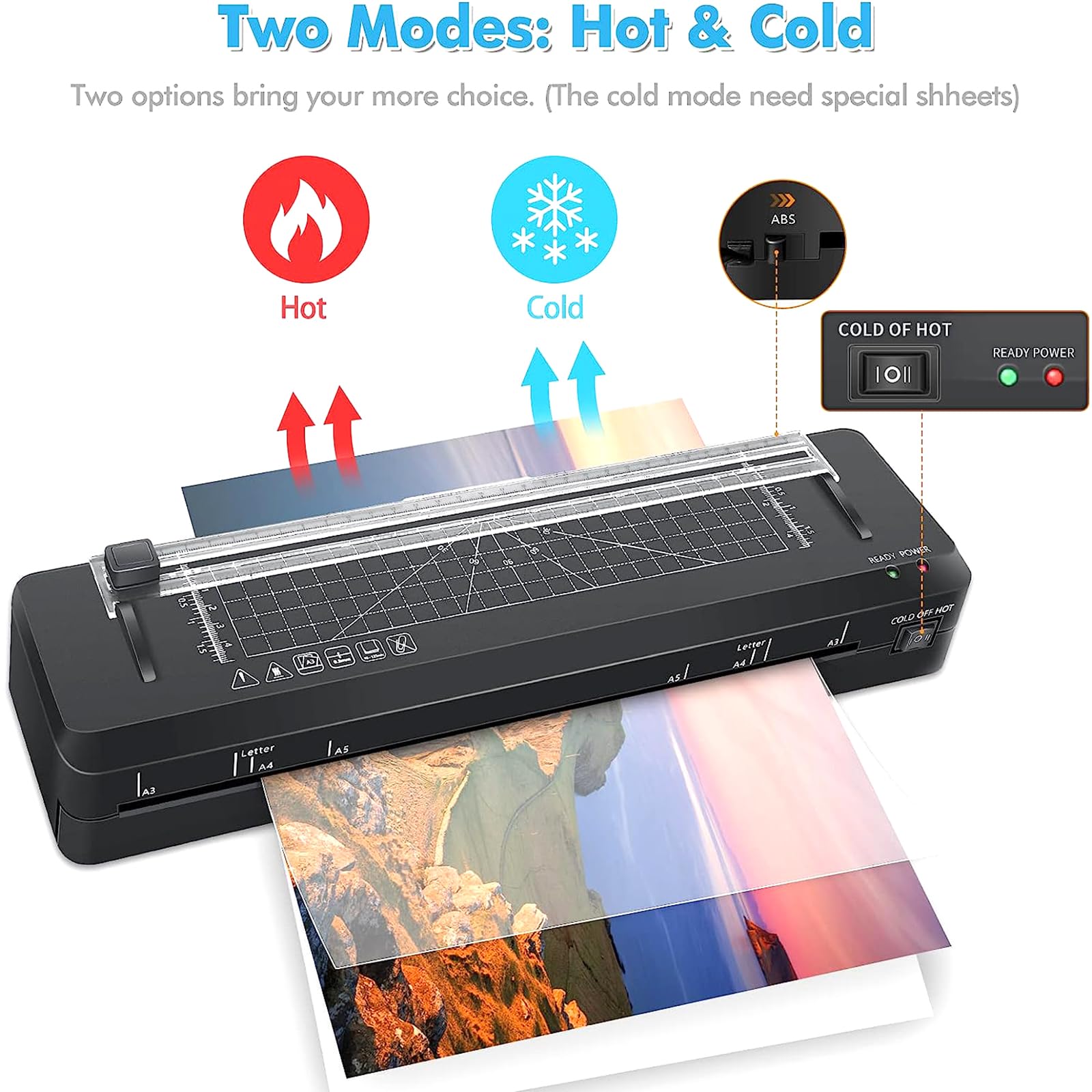 Maszyna Do Laminowania Termicznego Ze Wskaźnikiem Świetlnym, Komercyjny Laminator Do Laminowania A3 Z Przycinarką Do Papieru, Szybkim Nagrzewaniem I Inteligentnym Usuwaniem Folii, Do Biura, Domu