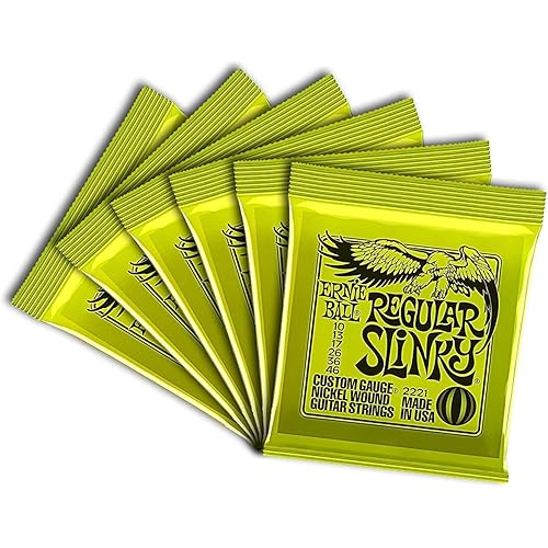 Ernie Ball Regular Slinky Nickel Wound Electric Guitar Strings 6 Pack - 10-46 Gauge