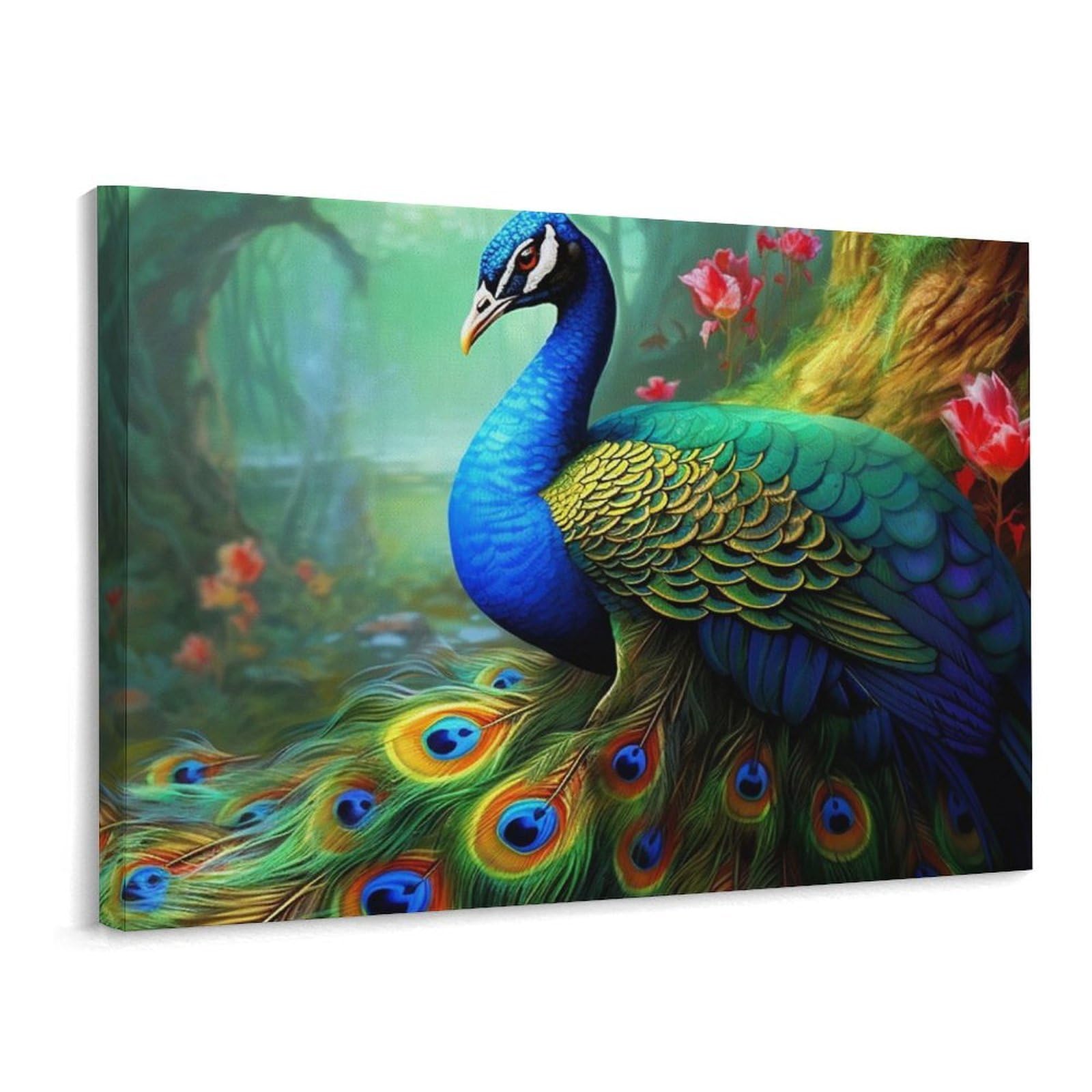 MXDLKSWPOH Canvas Wall Art for Living Room Prints Aesthetic Poster Canvas Paintings Prints Colorful Peacock Pictures ArtWork Office Wall Decor Modern Abstract Wall Art for Bedroom Home Decor 30x40 Cm
