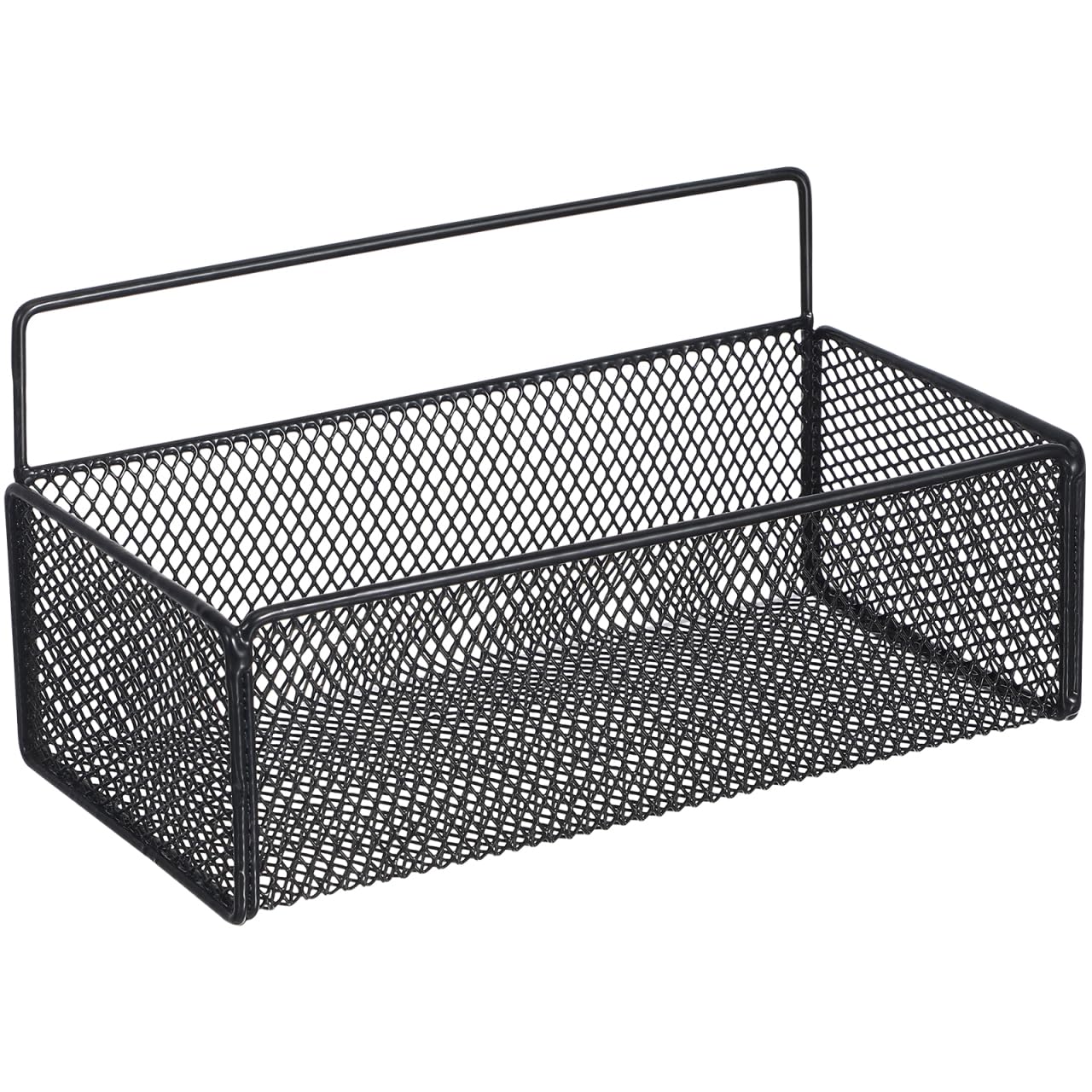 IMIKEYA Opbergmand, metaal, rooster, wandmand, zwart, opbergmand, keuken, badkamer, draadmand, muur, metalen mand voor woonkamer, badkamer, keuken, 27 x 13,5 x 13 cm