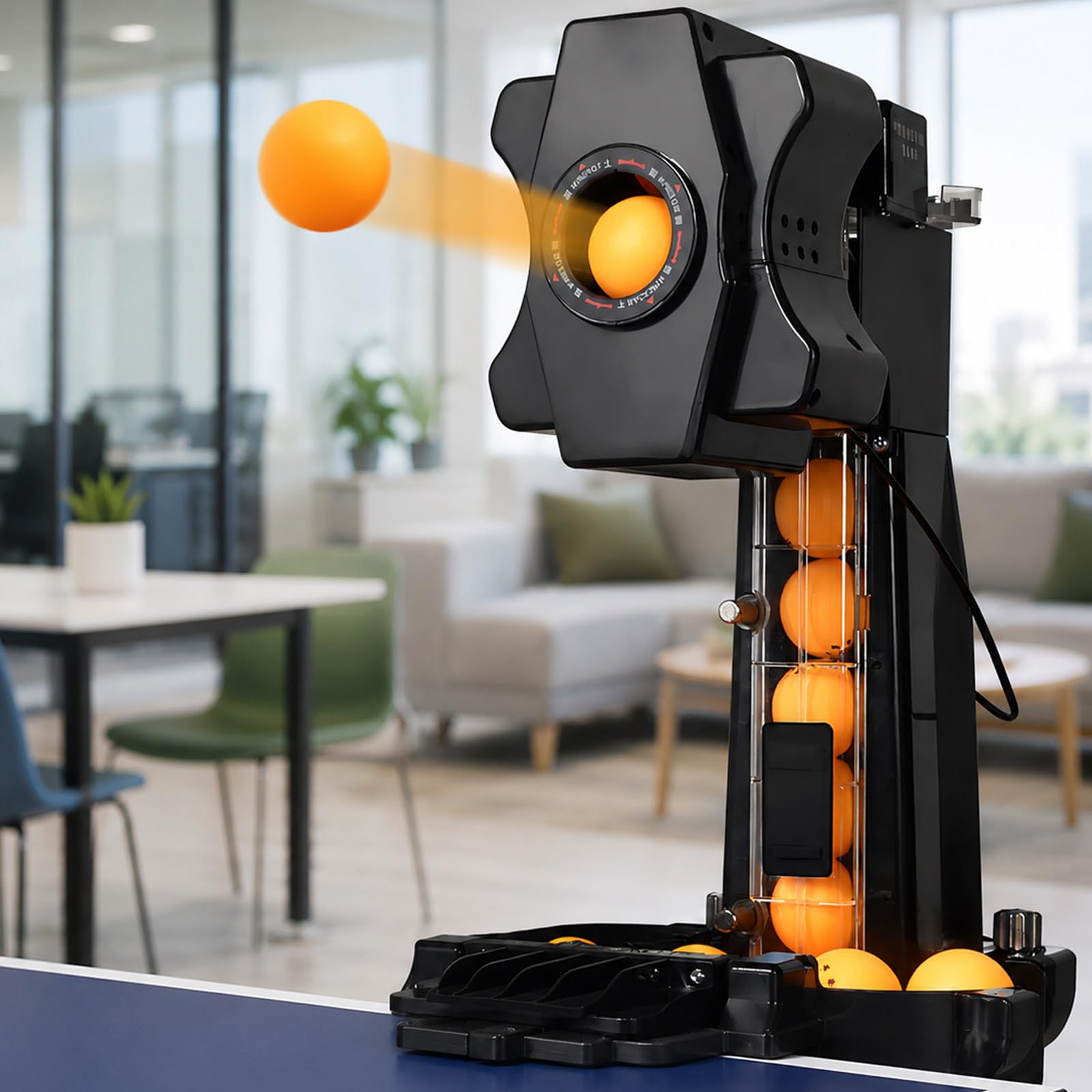 Lanzador de Bolas de Ping-Pong con DiseñO de Clip Y 2 Ruedas de Saque; MáQuina AutomáTica de Entrenamiento Y Ejercicios de Tenis de Mesa; Ideal para Jugadores Ocasionales
