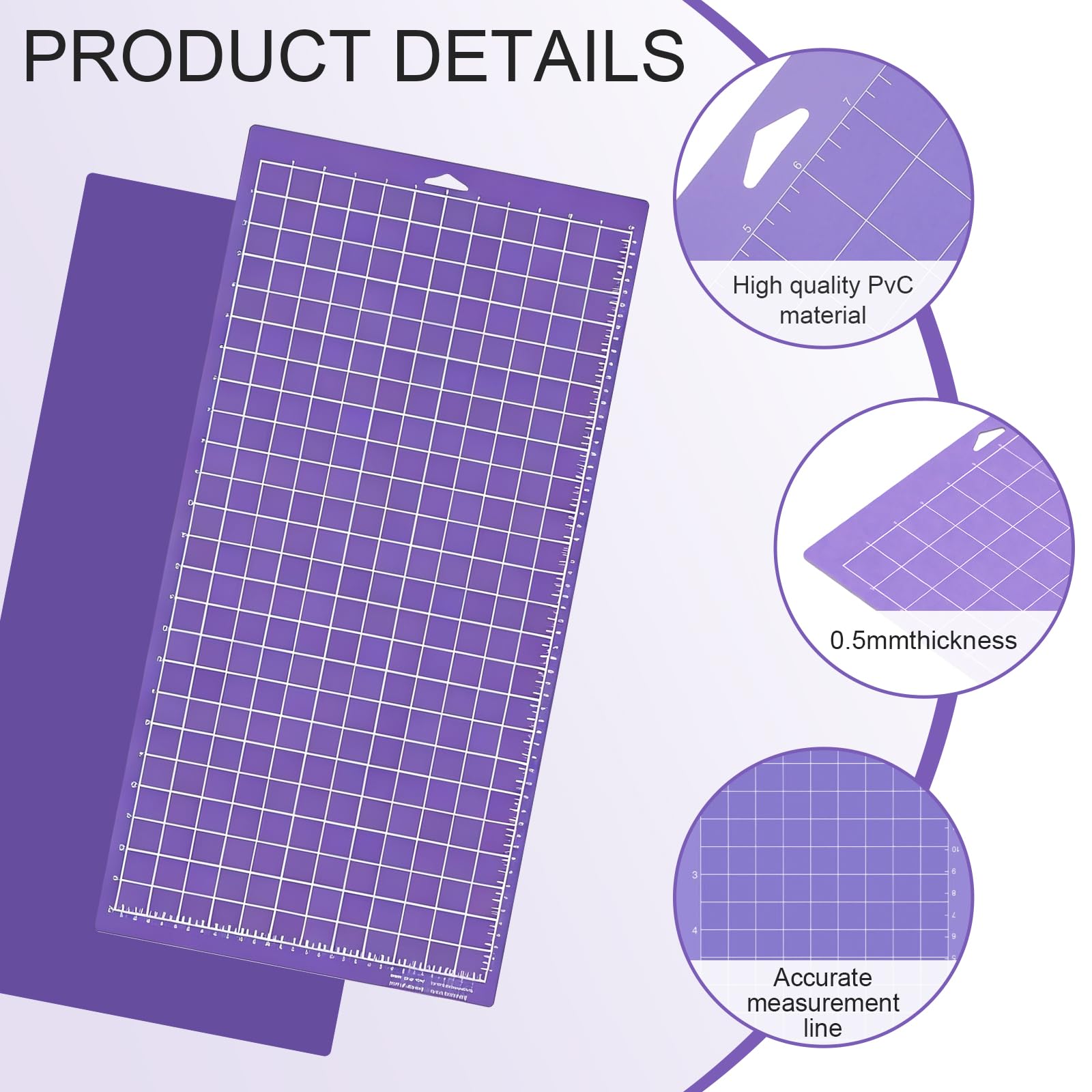 3 Pièces Tapis de Découpe, 12x24 Inch, Tapis de Découpe de Remplacement, pour Travaux Manuels, Pour Cricut Maker/Explore Air 2