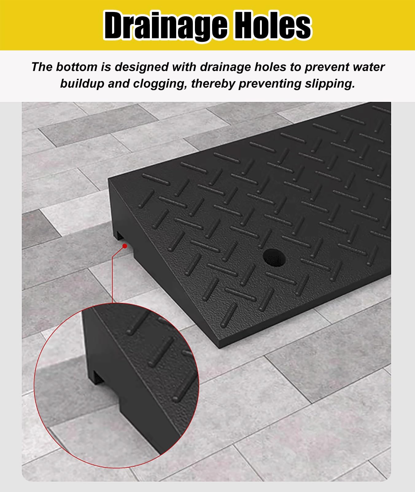 Rampas para Silla de Ruedas Coches Motos Rampa de Umbral de Goma para Exteriores, Rampas Antideslizantes para Entradas de Vehículos, Rampa de Acceso para Sillas de Ruedas(7cm/2.8in)