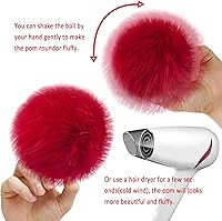 Vista 3 de SIQUK 30 pompones de piel sintética de zorro sintético, pompones esponjosos con lazo elástico para sombreros, bufandas, guantes, bolsas, accesorios