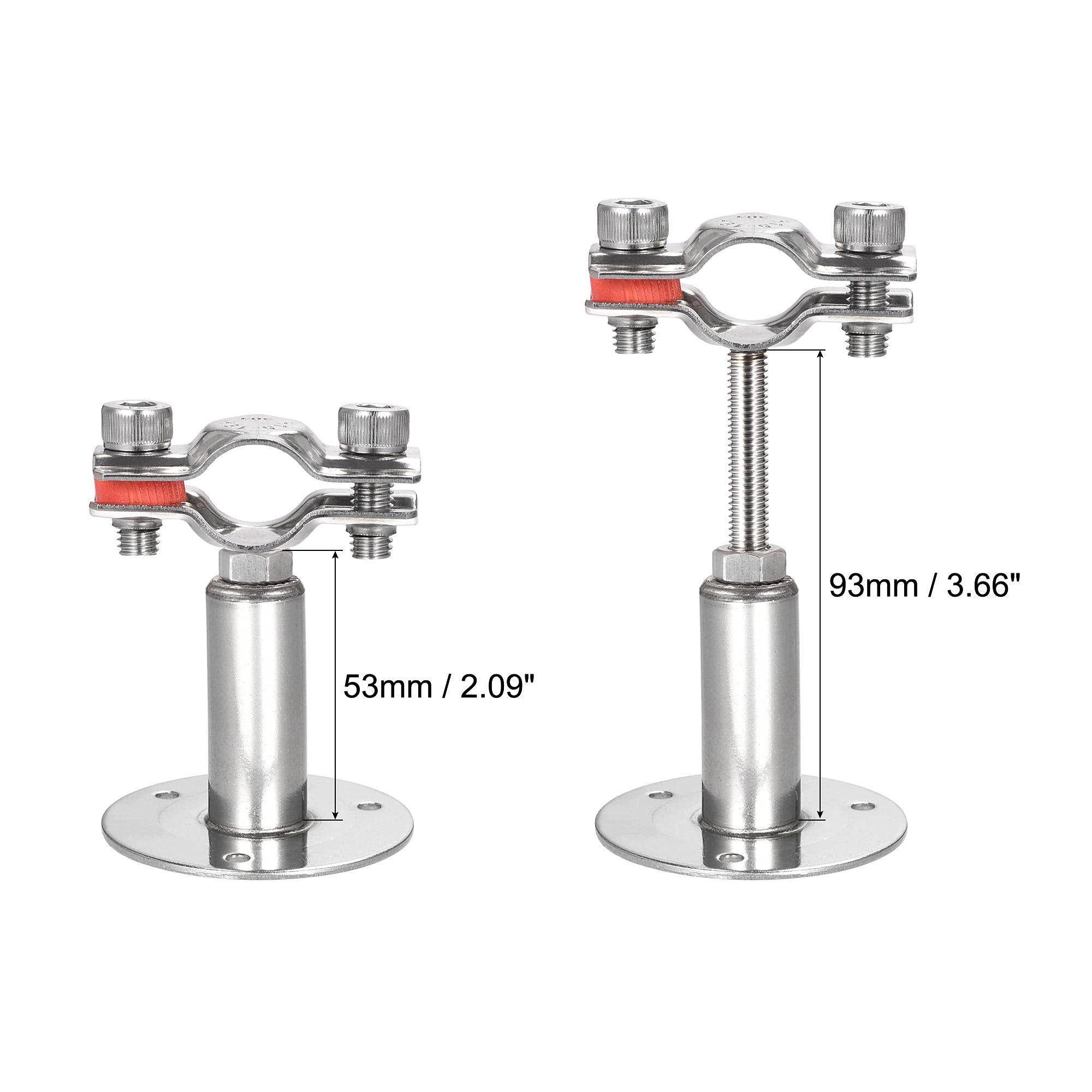2-Pack 304 Stainless Steel Pipe Supports - Wall/Ceiling Mount Brackets For 15-19mm Pipes