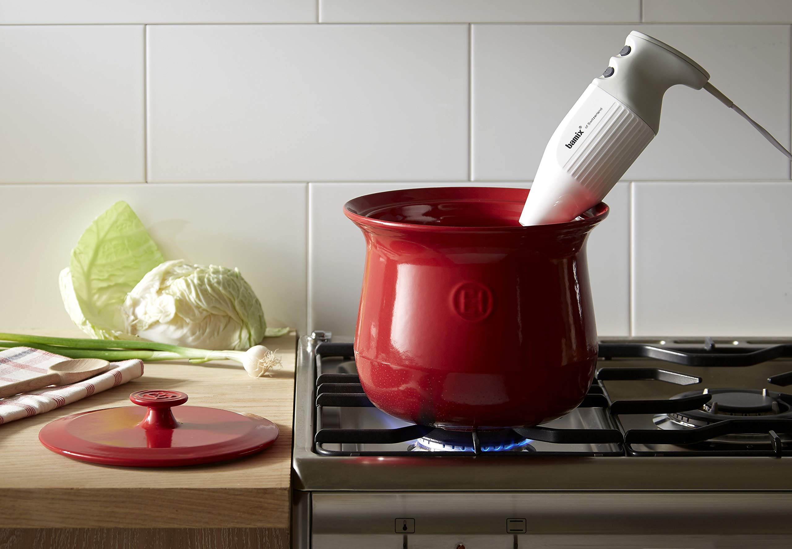 Emile Henry Ceramica Kessel, 4L, Ceramica, Rosso, 22.5 cm cm