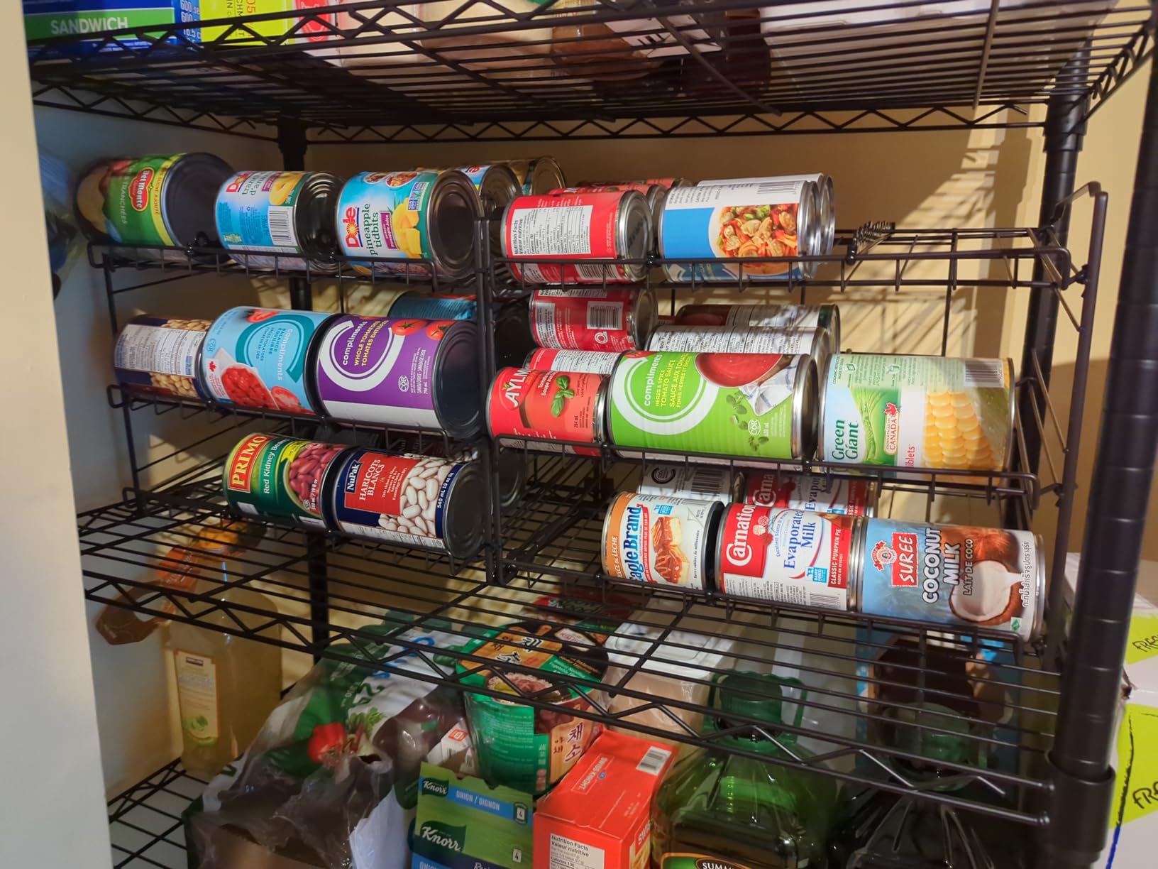 SimpleHouseware Stackable Can Rack Organizer Storage for Pantry, Silver ...