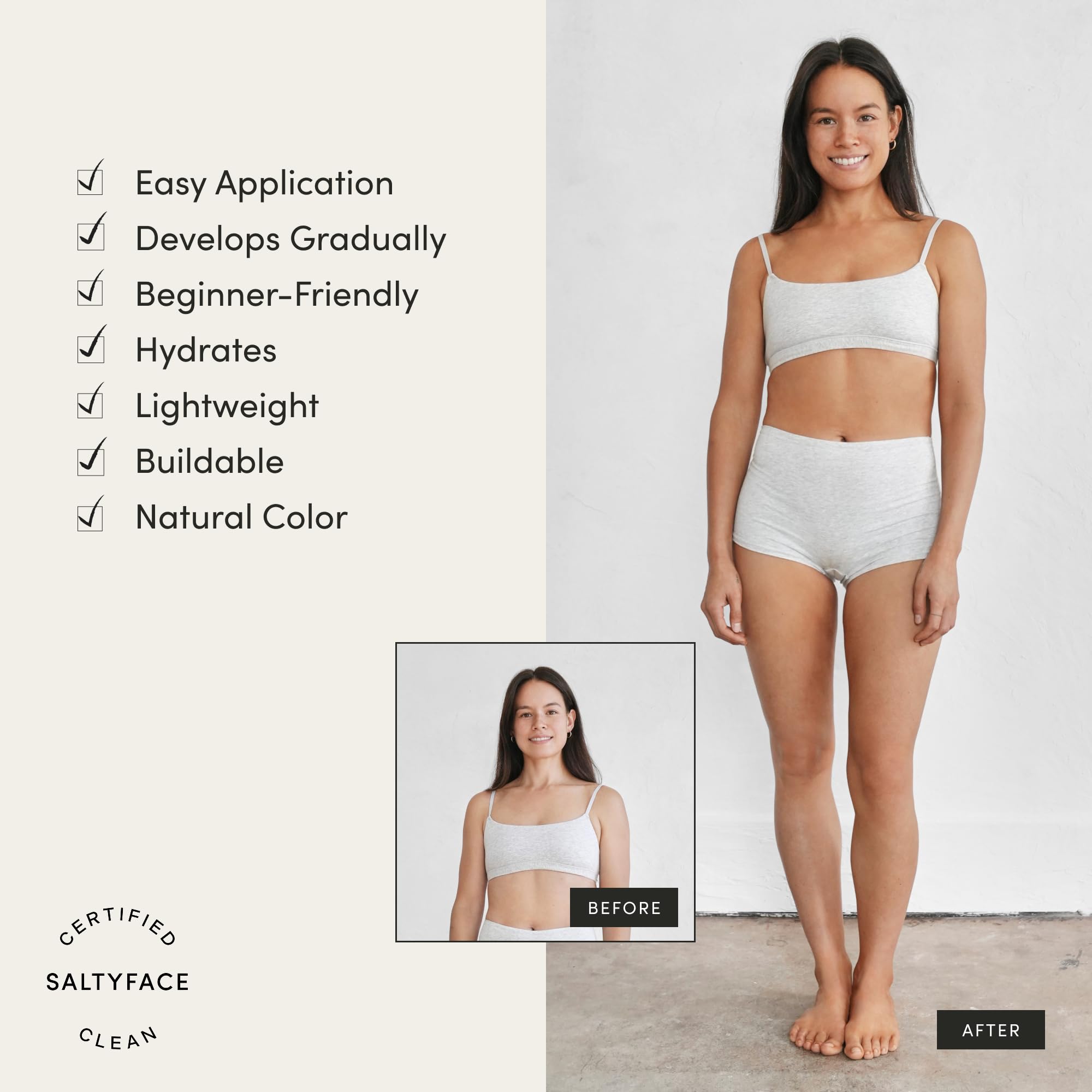 SALTYFACE Tanning Foam Self Tanner for Body