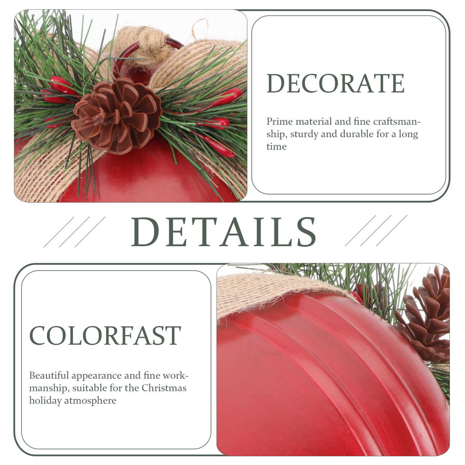 Uonlytech Campana di Natale Decorativa in Metallo Rossa da Appendere per Albero Porta e Parete Ciondolo Sonoro per Festa Natalizia e Decorazioni per la Casa