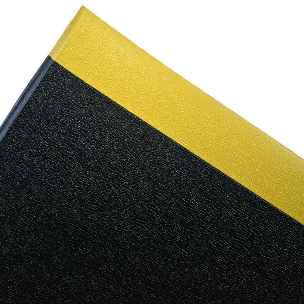 Steinbock Anti-Ermüdungsmatte Ergo | BxL 600 x 1.500 mm | 1-lagig | rutschfest | schwarz/gelb | 10 mm Stärke | für Steharbeitsplätze im 1-Schichtbetrieb | Kälteisolierung | leichte Reinigung