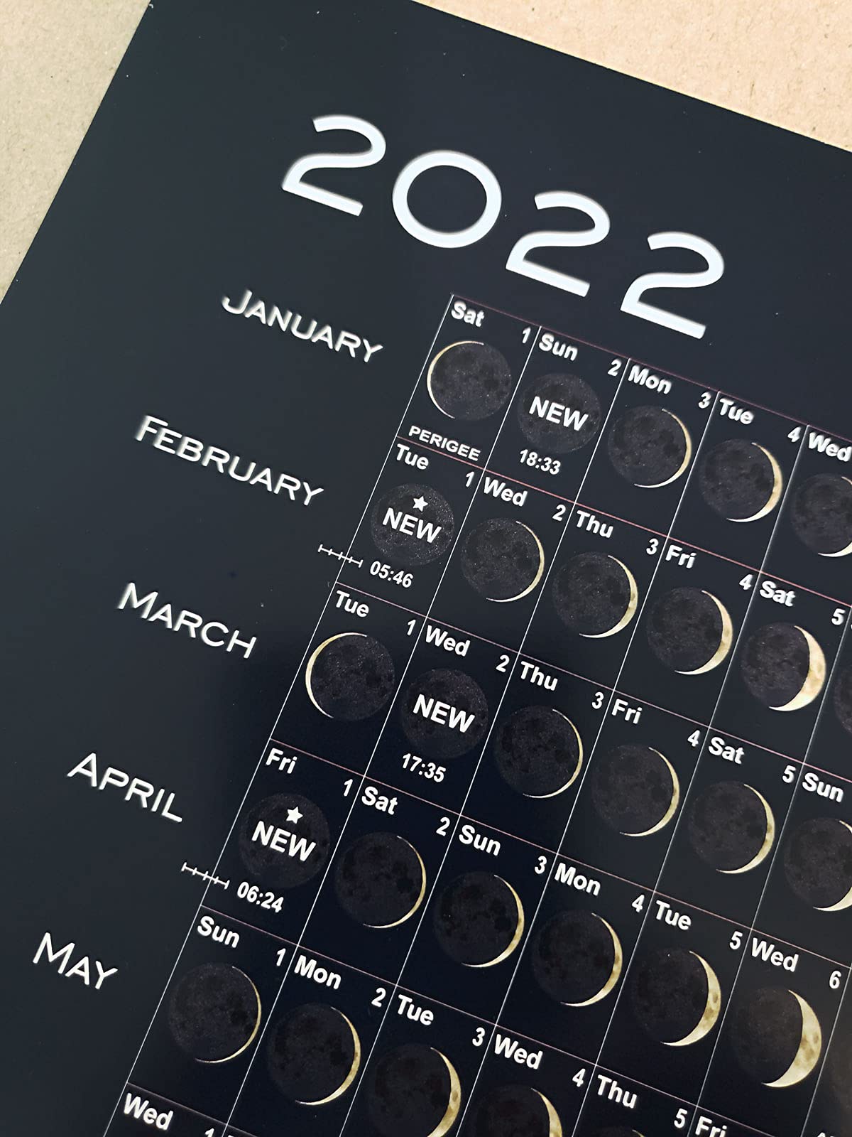 moonページ Celestial Products Lunar Calendar 2022 Moon Phases, MoonFollower
