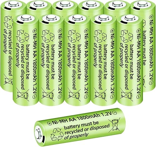 sea jump 12 pilas AA Ni-MH de 1.2 V 1800 mAh adecuadas para micrófonos inalámbricos, juguetes eléctricos, ratones RC, calculadoras, maquinillas de