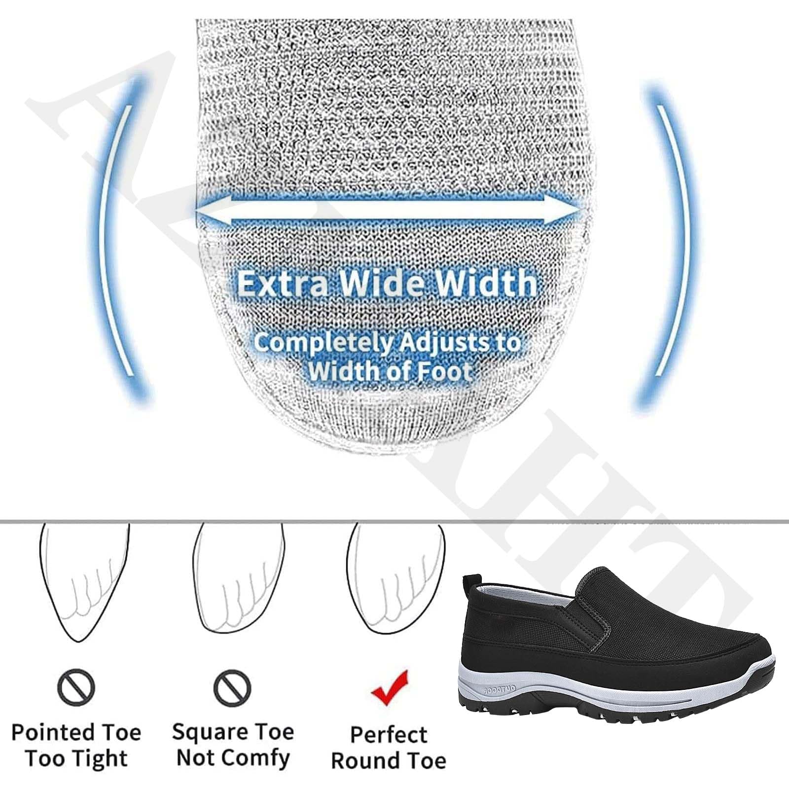 Unisex Zapatillas ortopédicas para Mocasines Zapatos Casuales Antideslizantes de Parte Baja Slip-ins Mujer Zapatillas Trekking Impermeables,Negro,40/250mm